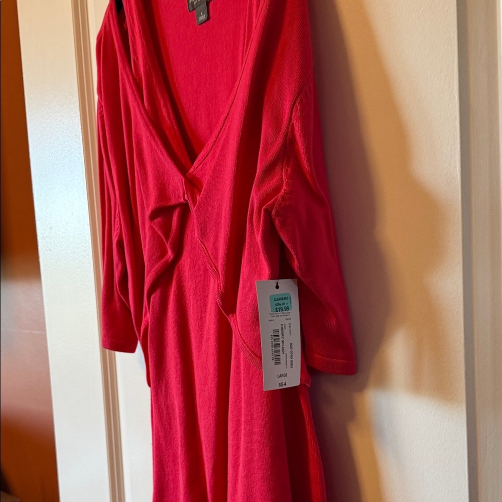 Express Red Long Sleeve V-Neck Knit top